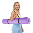 Mata gimnastyczna do ćwiczeń joga, pilates, fitness, 200x115cm, grubość 1cm, materiał TPE, fioletowa, REBEL ACTIVE