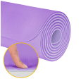 Mata gimnastyczna do ćwiczeń joga, pilates, fitness, 200x115cm, grubość 1cm, materiał TPE, fioletowa, REBEL ACTIVE