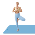 Mata gimnastyczna do ćwiczeń joga, pilates, fitness, 200x115cm, grubość 1cm, materiał TPE, niebieska, REBEL ACTIVE