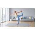 Mata gimnastyczna do ćwiczeń joga, pilates, fitness, 200x115cm, grubość 1cm, materiał TPE, szara, REBEL ACTIVE