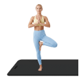 Mata gimnastyczna do ćwiczeń joga, pilates, fitness, 200x90cm, grubość 1cm, materiał TPE, czarna, REBEL ACTIVE