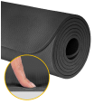 Mata gimnastyczna do ćwiczeń joga, pilates, fitness, 200x90cm, grubość 1cm, materiał TPE, czarna, REBEL ACTIVE