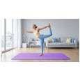 Mata gimnastyczna do ćwiczeń joga, pilates, fitness, 200x90cm, grubość 1cm, materiał TPE, fioletowa, REBEL ACTIVE