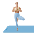 Mata gimnastyczna do ćwiczeń joga, pilates, fitness, 200x90cm, grubość 1cm, materiał TPE, niebieska, REBEL ACTIVE