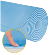 Mata gimnastyczna do ćwiczeń joga, pilates, fitness, 200x90cm, grubość 1cm, materiał TPE, niebieska, REBEL ACTIVE