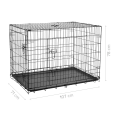 Metalowa klatka dla psa, kojec, rozmiar XXL 107x71x78 cm , REBEL ANIMALS