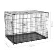Metalowa klatka dla psa, kojec, rozmiar XXXL 122x76x83 cm , REBEL ANIMALS