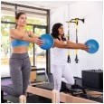 Mini piłka gimnastyczna do pilates rehabilitacyjna 25cm, kolor niebieski , REBEL ACTIVE