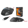 Myszka przewodowa gamingowa LED 7D/2400dpi Hercules czarna LXGM200
