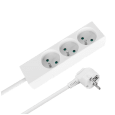 Przedłużacz 3 gniazda 2m typu francuskiego bez przełącznika (3x1,5mm) Rebel biały