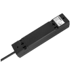 Przedłużacz 4 gniazda 2m typu francuskiego bez przełącznika (3x1,5mm) Rebel czarny