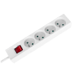 Przedłużacz 4 gniazda 2m typu francuskiego z przełącznikiem (3x1,5mm) Rebel biały
