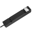 Przedłużacz 4 gniazda 5m typu francuskiego z przełącznikiem (3x1,5mm) Rebel czarny