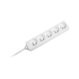 Przedłużacz 5 gniazd 1,5m typu francuskiego bez przełącznika (3x1,0mm) Rebel biały