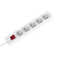 Przedłużacz 5 gniazd 1,5m typu francuskiego z przełącznikiem (3x1,0mm) Rebel biały