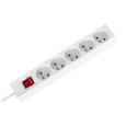 Przedłużacz 5 gniazd 3m typu francuskiego z przełącznikiem (3x1,5mm) Rebel biały