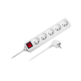 Przedłużacz 5 gniazd 3m typu niemieckiego z przełącznikiem (3x1,5mm) Rebel biały