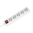 Przedłużacz 5 gniazd 3m typu niemieckiego z przełącznikiem (3x1,5mm) Rebel biały