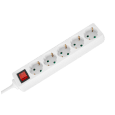 Przedłużacz 5 gniazd 5m typu niemieckiego z przełącznikiem (3x1,5mm) Rebel biały