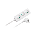 Przedłużacz biały Rebel 3 gniazda, kabel 3m (3x1,5mm), bez przełącznika