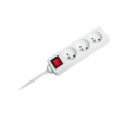 Przedłużacz biały Rebel 3 gniazda , kabel 3m (3x1,5mm) z przełącznikiem