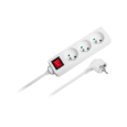Przedłużacz biały Rebel 3 gniazda , kabel 3m (3x1,5mm) z przełącznikiem