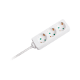 Przedłużacz biały Rebel 3 gniazda typu niemieckiego, kabel 3m (1,5mm)