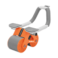 Przyrząd do ćwiczenia mięśni brzucha z timerem, AB roller Wheel AB-3 , kolor szaro-pomarańczowy , REBEL ACTIVE