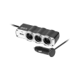 Rozdzielacz gniazda zapalniczki samochodowej x3 z kablem i USB