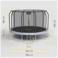Trampolina REBEL Active PRO 12ft/366 cm, siatka, drabinka