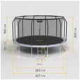 Trampolina REBEL Active PRO 14ft/435 cm, siatka, drabinka