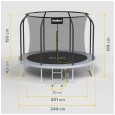 Trampolina Rebel Active PRO 8ft/244 cm, siatka, drabinka