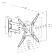 Uchwyt do ściany Kruger&Matz do LED TV 23-55 cali czarny (regulacja w pionie i w poziomie)