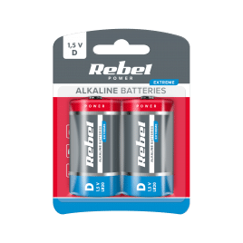 Baterie alkaliczne REBEL EXTREME LR20 2szt/bl.