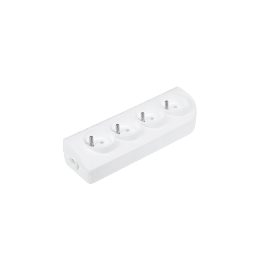Gniazdo przedłużacza x 4 z uziemieniem białe GN-40