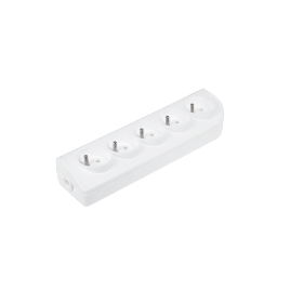 Gniazdo przedłużacza x 5 z uziemieniem białe GN-50