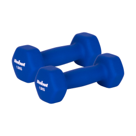 Hantelki żeliwne neoprenowe HEX 2x1.5kg, REBEL ACTIVE