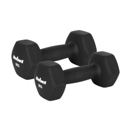 Hantelki żeliwne neoprenowe HEX 2x5kg, REBEL ACTIVE