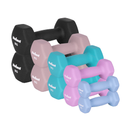 Hantelki żeliwne neoprenowe HEX zestaw 30kg (2x1kg+2x2kg+2x3kg+2x4kg+2x5kg), REBEL ACTIVE