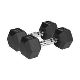 Hantle żeliwne gumowane HEX 2x7.5 kg REBEL ACTIVE
