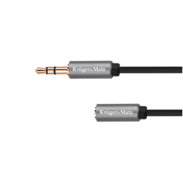 Kabel jack 3.5 wtyk stereo - 3.5 gniazdo stereo 1m Kruger&Matz Basic