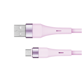 Kabel USB - microUSB 1 m silikonowy różowy Kruger&Matz Basic