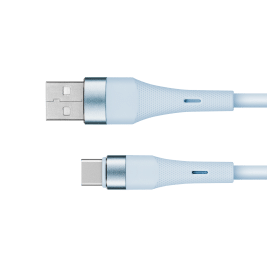 Kabel USB - USB typu C 1 m silikonowy niebieski Kruger&Matz Basic