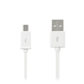 Kabel USB wtyk - wtyk microUSB biały