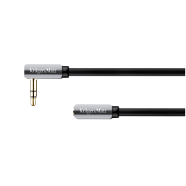 Kabel wtyk kątowy - gniazdo proste jack 3.5 stereo 1.0m Kruger&Matz