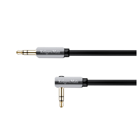 Kabel wtyk kątowy - wtyk prosty jack 3.5 stereo 1.0m Kruger&Matz