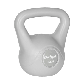 Kettlebell bitumiczny 12 kg szary REBEL ACTIVE