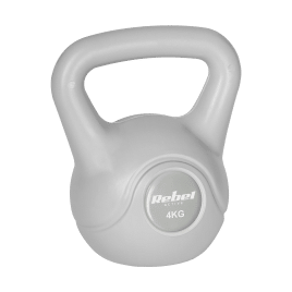 Kettlebell bitumiczny 4 kg szary REBEL ACTIVE