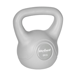 Kettlebell bitumiczny 8 kg szary REBEL ACTIVE