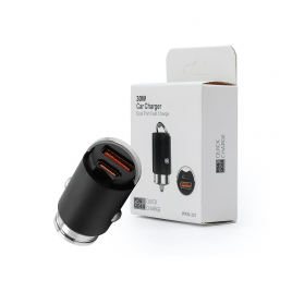 Ładowarka samochodowa 30W CZARNA PD3.0+QC4.0